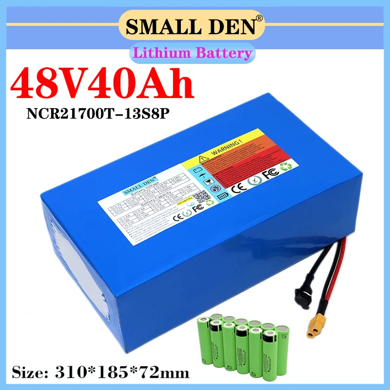 Литиевый аккумулятор Ncr21700T, 48 В, 40 Ач, 13s8P, Встроенный Bms, 1500 Вт, высокомощный двигатель для электровелосипеда, скутера, электроинструменты
Литиевый аккумулятор Ncr21700T, 48 В, 40 Ач, 13s8P, Встроенный Bms, 1500 Вт, высокомощный двигатель для электровелосипеда, скутера, электроинструменты