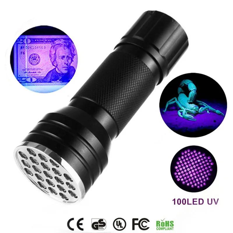 

LED UV Ultraviolet Flashlight Blacklight 395NM Mini Flash Lamp For Pet Urine Stains Portable Black Light Flashlights