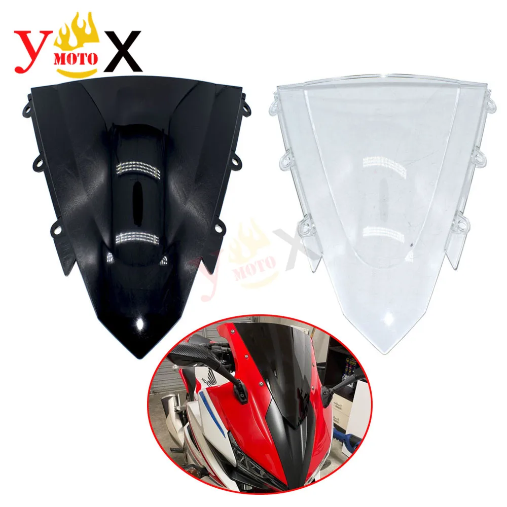 CBR500 16-18 Motorcycle Front Windscreen Windshield Wind Glass Defector Black/Clear For Honda CBR600R 2016-2018 2017
CBR500 16-18 Motorcycle Front Windscreen Windshield Wind Glass Defector Black/Clear For Honda CBR600R 2016-2018 2017