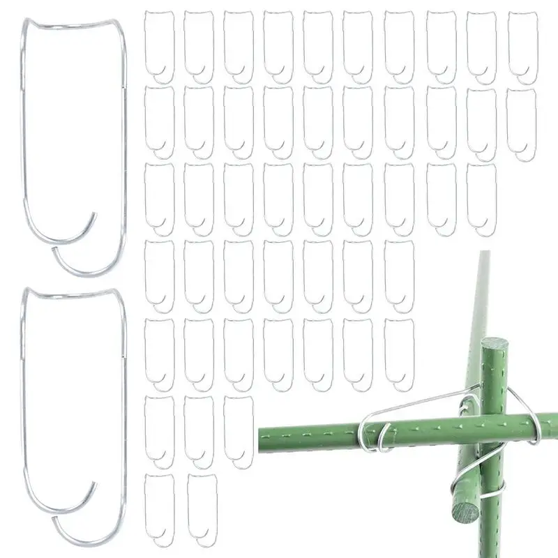 

50pcs Plant Trellis Connecting Buckles Climbing Pipe Support Fixing Tool Garden Stake Connectors For Vegetable Garden Roof
