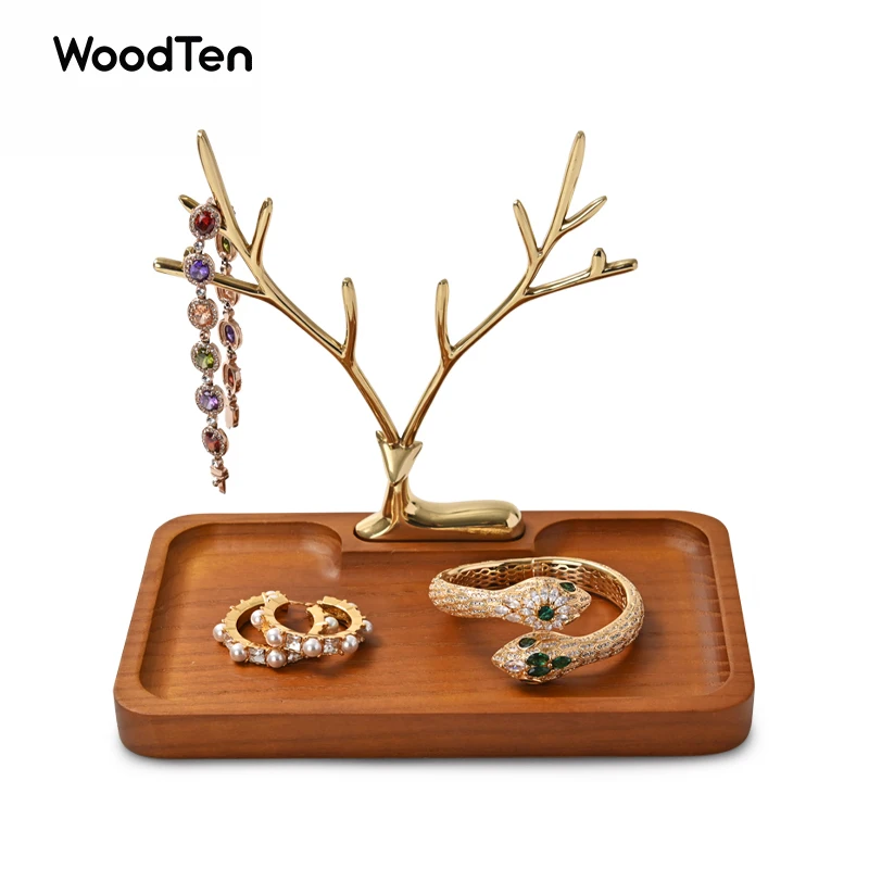 WoodTen Wooden Deer Earring Necklace Pendant Bracelet Metal Walnut Jewelry Cases Display Stand Tray Tree Storage
WoodTen Wooden Deer Earring Necklace Pendant Bracelet Metal Walnut Jewelry Cases Display Stand Tray Tree Storage