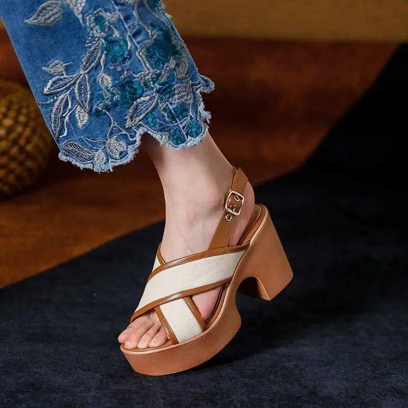 Chunky Heel Summer Sandals Thick Heel Open Toe Roman Style Pumps Elegant Patchwork Ladies Shoes Japanese Platform Sandals
Chunky Heel Summer Sandals Thick Heel Open Toe Roman Style Pumps Elegant Patchwork Ladies Shoes Japanese Platform Sandals