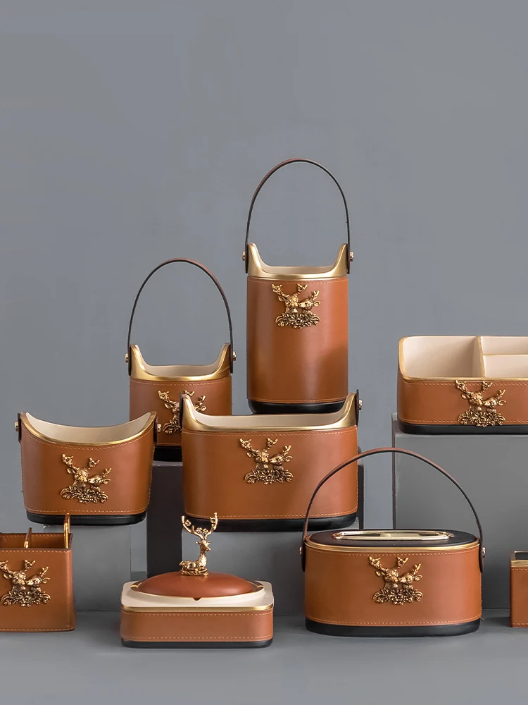 American Brown Leather Storage Basket Desktop Tissue Box Dressing Table Cosmetics Jewelry Storage Box Multifunctional Art Crafts
American Brown Leather Storage Basket Desktop Tissue Box Dressing Table Cosmetics Jewelry Storage Box Multifunctional Art Crafts