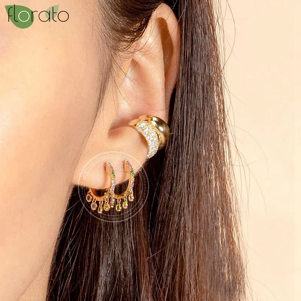925 Sterling Silver Needle Colored Crystal Tassel Hoop Earrings for Women Delicate Earrings Wedding Party Luxury Jewelry Gifts
925 Sterling Silver Needle Colored Crystal Tassel Hoop Earrings for Women Delicate Earrings Wedding Party Luxury Jewelry Gifts