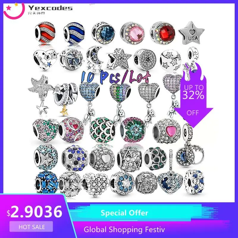 10Pcs/Lot Blue Series Beads Suitable For Brand Bracelet Bangles Diy original Design Star Moon Galaxy Charm Jewelry Making
10Pcs/Lot Blue Series Beads Suitable For Brand Bracelet Bangles Diy original Design Star Moon Galaxy Charm Jewelry Making