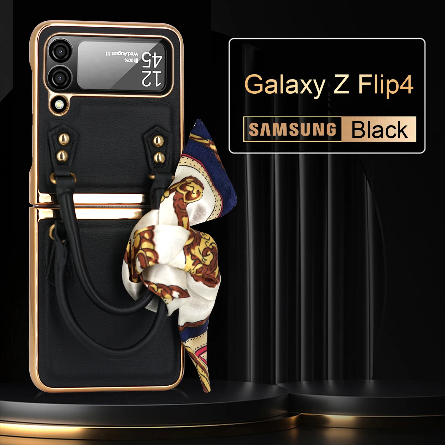 Luxury Leather Electroplated Glossy Frame Cover for Samsung Galaxy Z Flip 4 Flip3 Handbag Style Elegant Ribbon Holder Back Case
Luxury Leather Electroplated Glossy Frame Cover for Samsung Galaxy Z Flip 4 Flip3 Handbag Style Elegant Ribbon Holder Back Case
