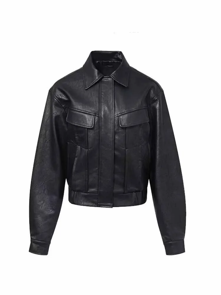 Women's 2024 New Fashionable Casual Motorcycle Style faux leather jacket coat retro long sleeved zippered women's coat chic top
Women's 2024 New Fashionable Casual Motorcycle Style faux leather jacket coat retro long sleeved zippered women's coat chic top