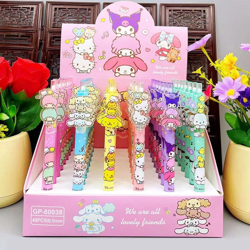 48pcs/lot Creative Sanrio Acrylic Press Gel Pen Cute 0.5mm Black Ink Signature Pens Promotional Gift Office School Supplies
48pcs/lot Creative Sanrio Acrylic Press Gel Pen Cute 0.5mm Black Ink Signature Pens Promotional Gift Office School Supplies