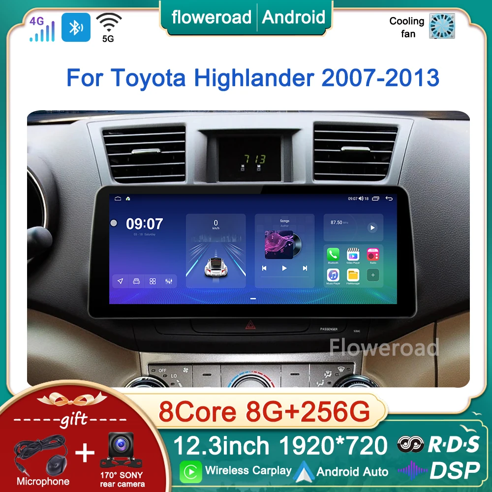 12.3inch Car Radio Multimedia Player Android For Toyota Highlander 2007 2008-2013 GPS Navigation Stereo Carplay Auto QLED Screen
12.3inch Car Radio Multimedia Player Android For Toyota Highlander 2007 2008-2013 GPS Navigation Stereo Carplay Auto QLED Screen