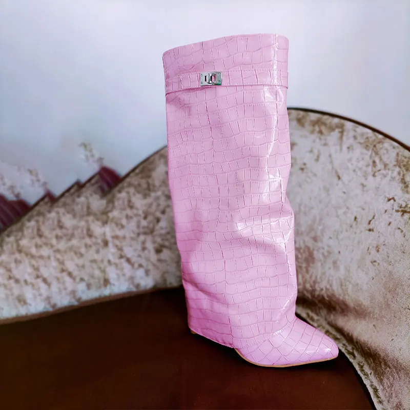 Autumn 2022 women's new pointed thick heel side zipper white trouser boots stone pattern metal fastener knee length boots
Autumn 2022 women's new pointed thick heel side zipper white trouser boots stone pattern metal fastener knee length boots
