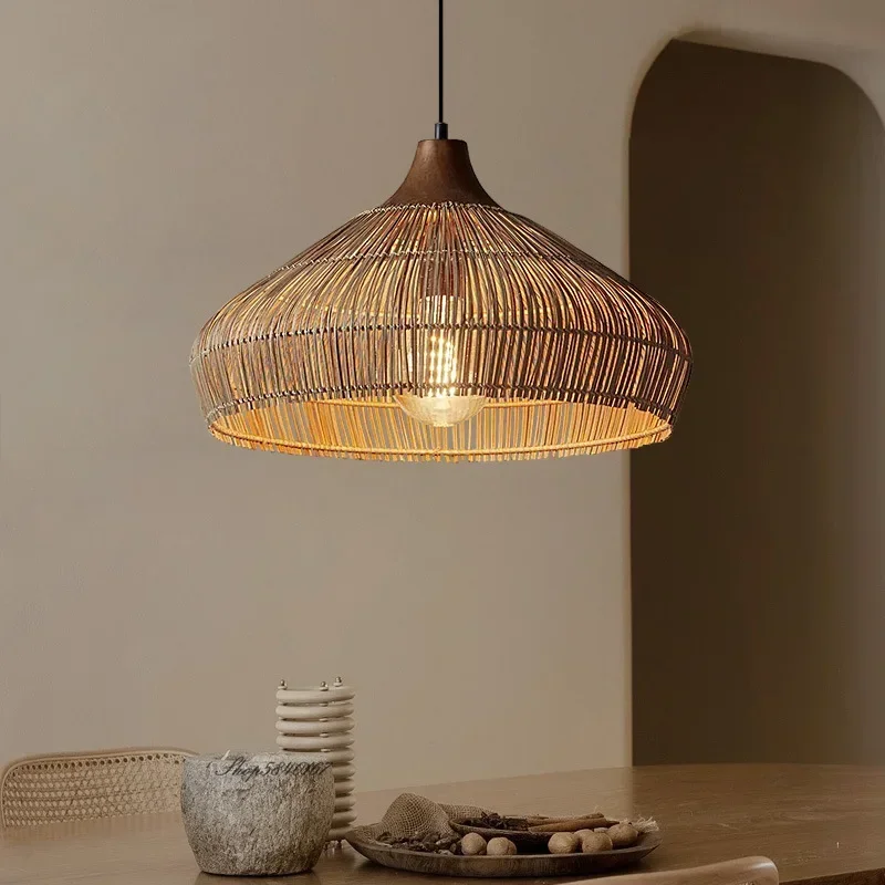 

Retro Rattan Lamp Handmade Pendant Lights Chinese Style Loft Hanglamp Kitchen Light Fixture Dining Room Suspension Luminaire