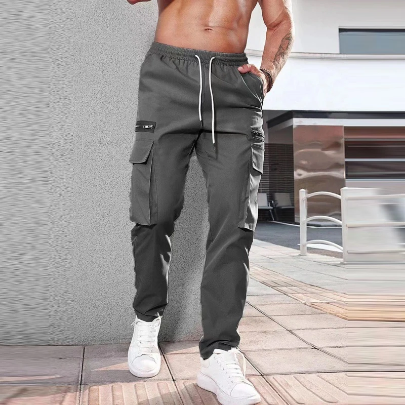 Casual 2024 Stitching Pockets Training Pants Spring Male Mid Waist Drawstring Long Pant Muscle Men Clothing Zipper Joggers New
Casual 2024 Stitching Pockets Training Pants Spring Male Mid Waist Drawstring Long Pant Muscle Men Clothing Zipper Joggers New