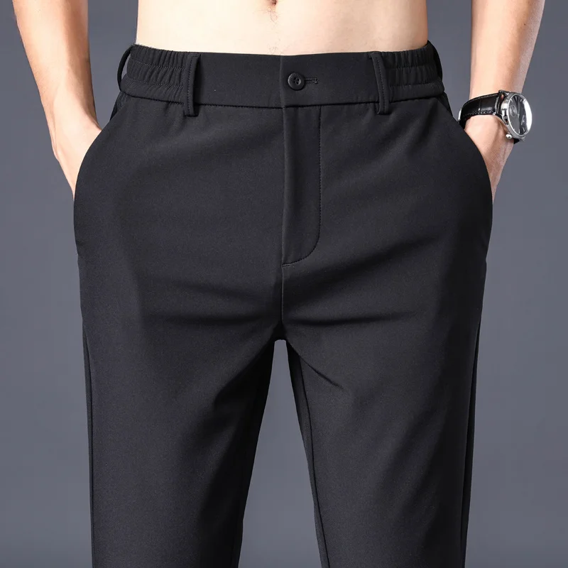 2023 Summer Stretch Pants Men Elastic Waist Business Fashion Straight Classic Solid Color Thin Black Casual Trouser Male
2023 Summer Stretch Pants Men Elastic Waist Business Fashion Straight Classic Solid Color Thin Black Casual Trouser Male
