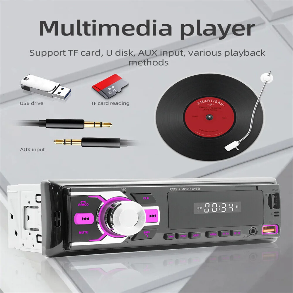 D3108 Car Radio Stereo Player Digital Bluetooth Car MP3 Player FM Radio Stereo Audio Music U disk/TF Card play AUX audio input
D3108 Car Radio Stereo Player Digital Bluetooth Car MP3 Player FM Radio Stereo Audio Music U disk/TF Card play AUX audio input
