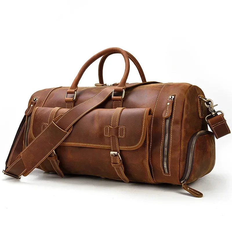 Cowhide Luggage Bag Men Leather Handbag, Diagonal Strap Shoe Compartment Travel Bag
Cowhide Luggage Bag Men Leather Handbag, Diagonal Strap Shoe Compartment Travel Bag