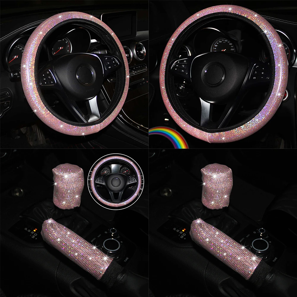 1pcs Steering Wheel Cover Glitter Bling Handbrake Cover 100% Brand New 14.56-14.96 Inches 3PCS/set Car Interior
1pcs Steering Wheel Cover Glitter Bling Handbrake Cover 100% Brand New 14.56-14.96 Inches 3PCS/set Car Interior