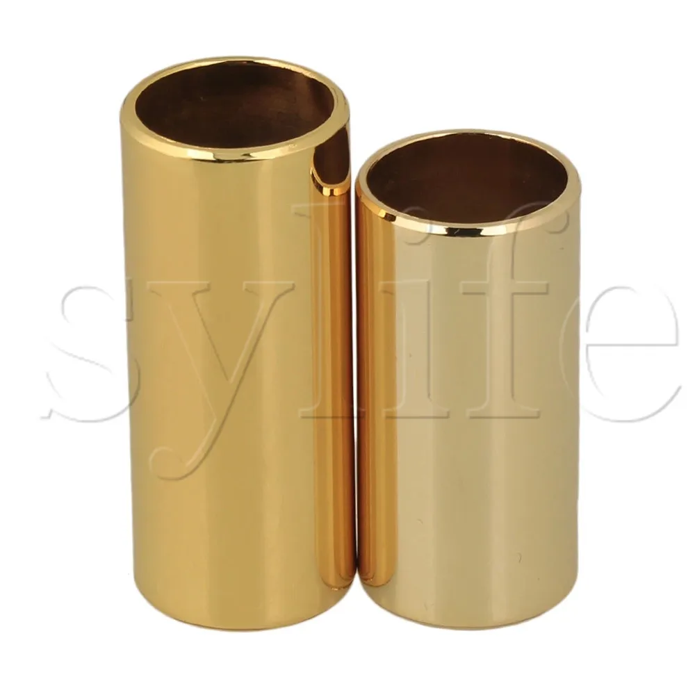 2 Size Stainless Steel Gold plate Guitar String Finger Slides Slide Cylinder 
2 Size Stainless Steel Gold plate Guitar String Finger Slides Slide Cylinder
