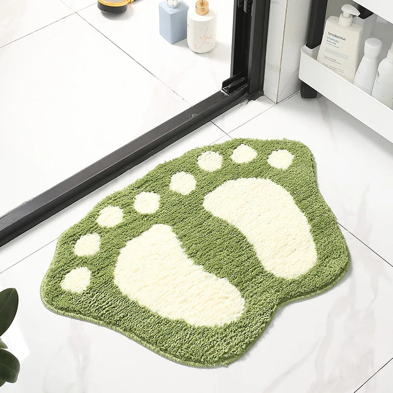 

Nordic Creative Foot Print Bath Mat Non-slip Bathroom Rugs Area Doormat Fast Water Absorption Pad Carpets for Home Decoration