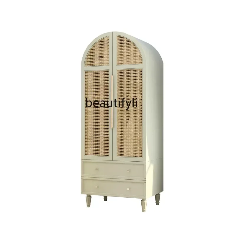 Self-Viewing Original Rattan Wardrobe Simple Solid Wood Bedroom Clothing Storage Cabinets Pastoral Style Double-Door Closet
Self-Viewing Original Rattan Wardrobe Simple Solid Wood Bedroom Clothing Storage Cabinets Pastoral Style Double-Door Closet
