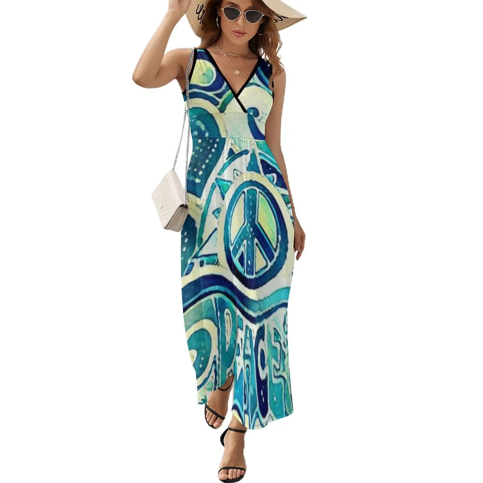 Peace and Love Retro Art Sleeveless Dress long sleeve dresses clothes summer women's suit
Peace and Love Retro Art Sleeveless Dress long sleeve dresses clothes summer women's suit