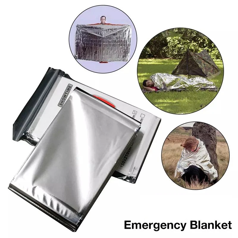 

Double Sided Silver Lifesaving Blanket Outdoor Portable First Aid Emergency Blanket Waterproof Keep Warm Survival Blanket