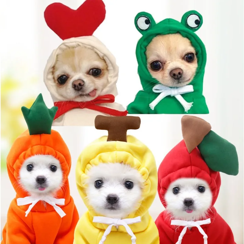 

Warm Coat for Dogs and Cats, Hooded Sweatshirt, Fruit Sweater, Cold Weather Costume for Puppy, Small, Medium, Large Dog