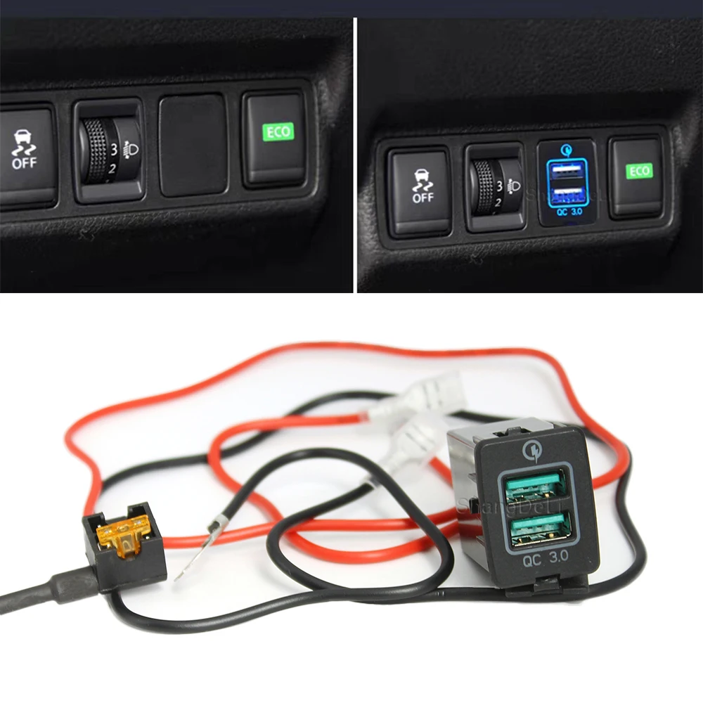 Car Charger QC3.0 Dual USB Interface Socket with Voltage Phone Charge Adapter Phone Charge Adapter
Car Charger QC3.0 Dual USB Interface Socket with Voltage Phone Charge Adapter Phone Charge Adapter