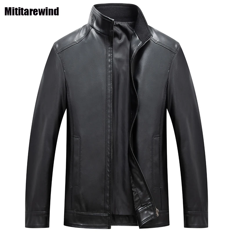 Мужская байкерская куртка из искусственной кожи, Черная байкерская куртка из искусственной кожи на молнии с воротником-стойкой, одежда больших размеров 7XL для папы, весна-осень 
Мужская байкерская куртка из искусственной кожи, Черная байкерская куртка из искусственной кожи на молнии с воротником-стойкой, одежда больших размеров 7XL для папы, весна-осень