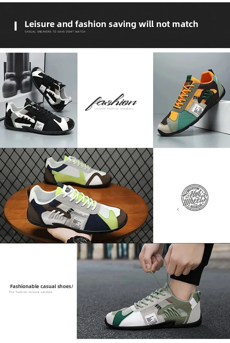Low-Top Men's Casual Shoes Breathable Retro Sporty Style Summer New Fashion Trendy Bean Board Shoes Comfortable Rubber Sole Low-Top Men's Casual Shoes Breathable Retro Sporty Style Summer New Fashion Trendy Bean Board Shoes Comfortable Rubber Sole