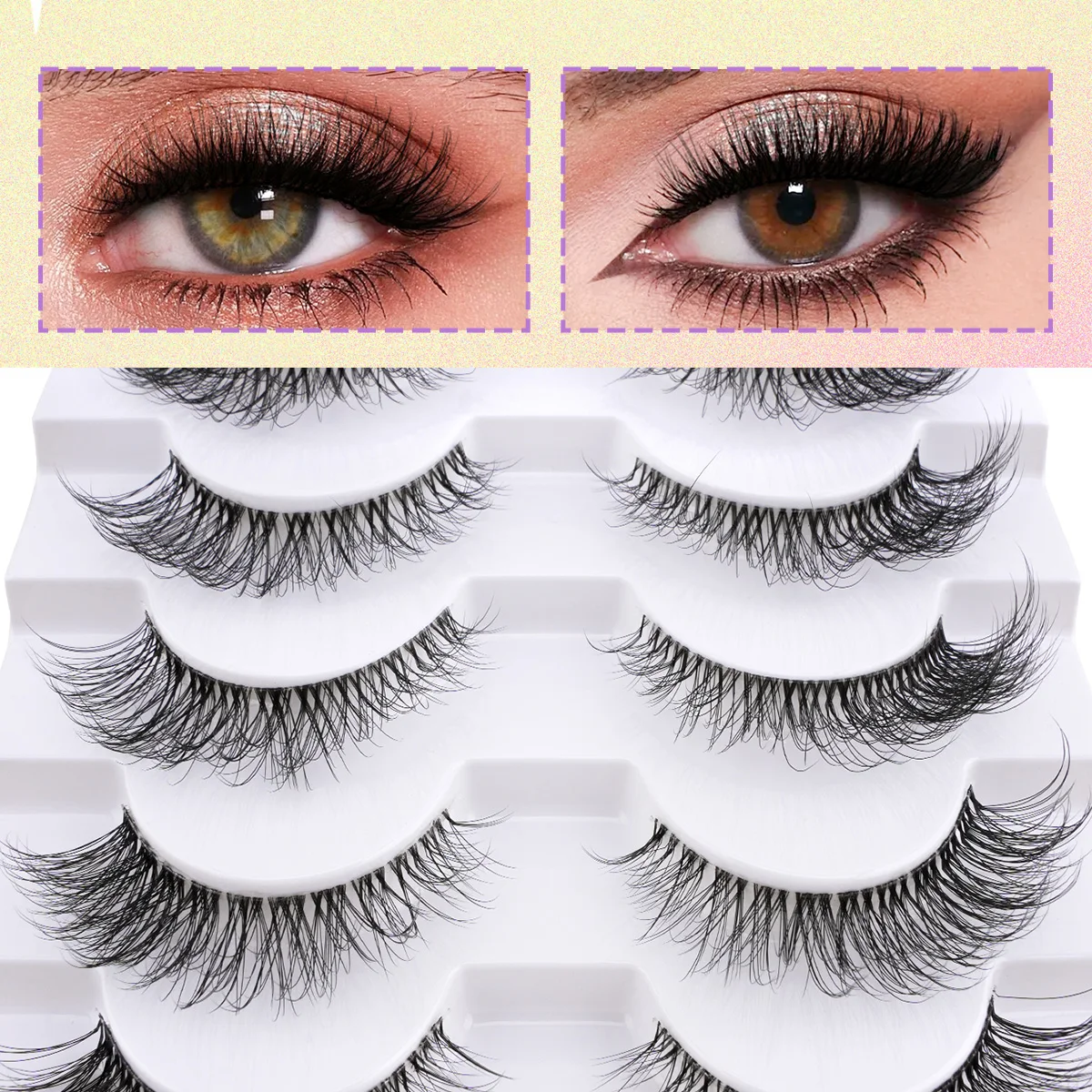 Lanjinglin 3/10 pairs 3D Mink Lashes Faux Mink Fluffy Lash Soft Full Thick Wispy Eyelash Dramatic False Eyelashes Makeup 5 S83f390254d9d4e0a9d61abcaf6c322b2S