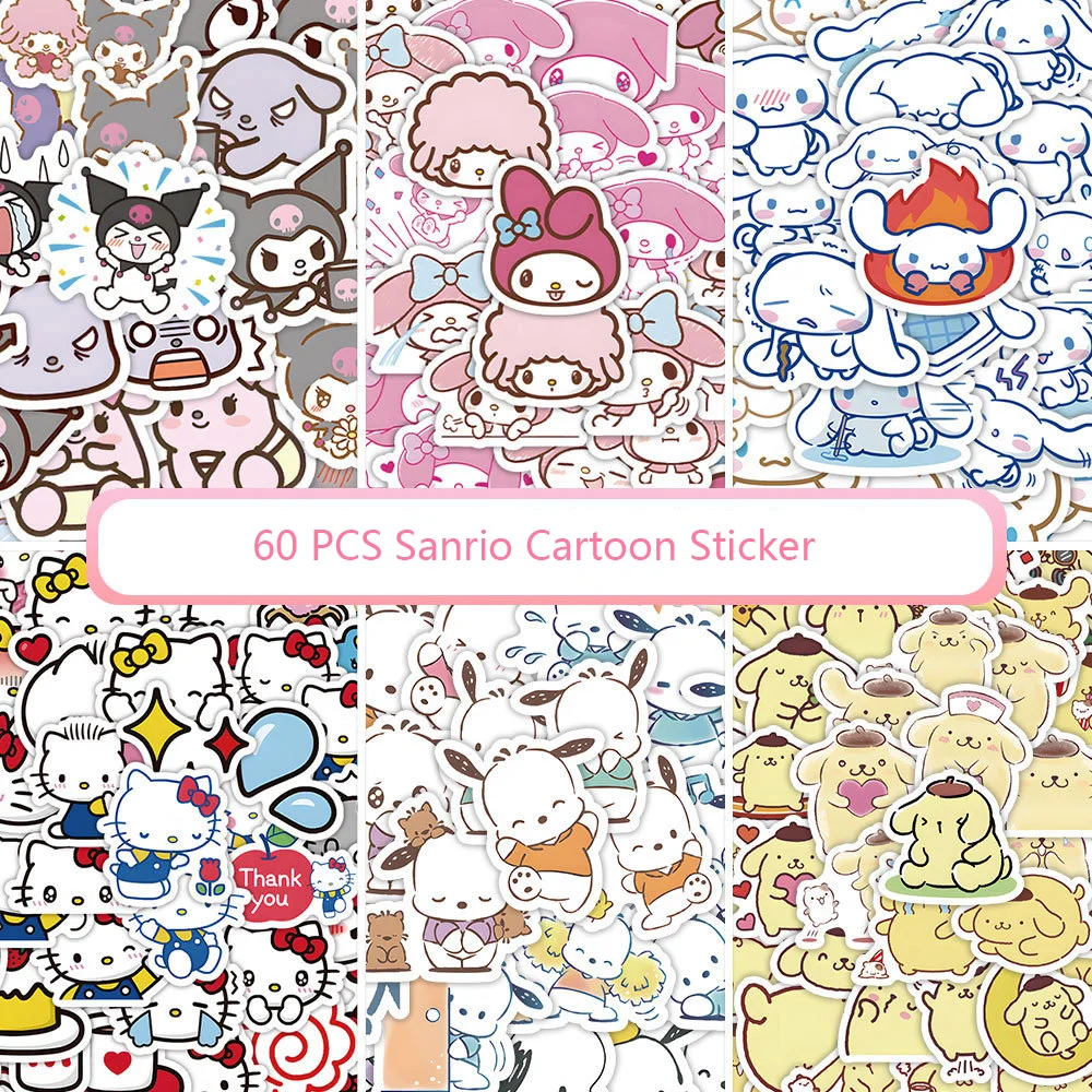 60/pcs Sanrio Cartoon Kawaii Sticker for Planner Album Scrapbooking Stationery Waterproof Laptop Suitcase Decals Kid's Gift
60/pcs Sanrio Cartoon Kawaii Sticker for Planner Album Scrapbooking Stationery Waterproof Laptop Suitcase Decals Kid's Gift