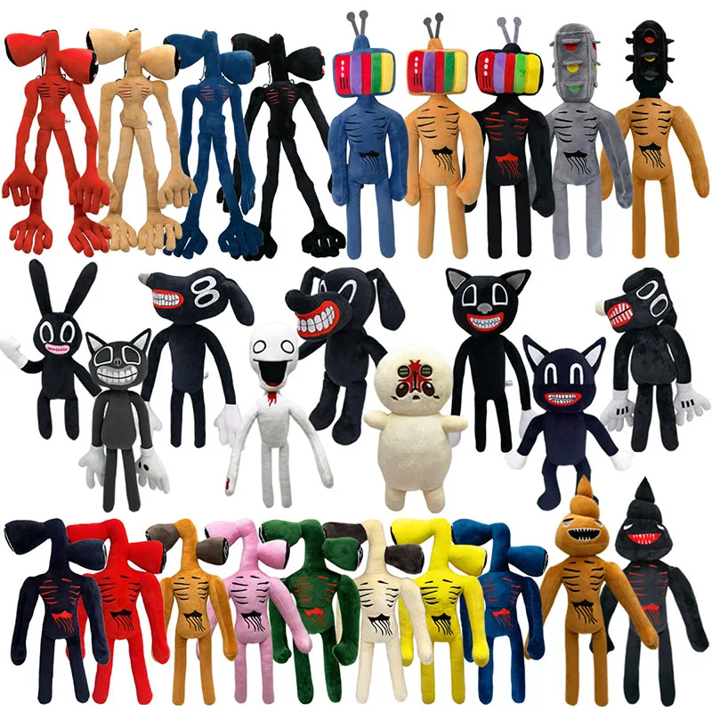 

30-55cm Siren Head Plush Toy White Black Sirenhead Stuffed Doll Horror Character Figures Peluches Toys for Children Birthday Gif