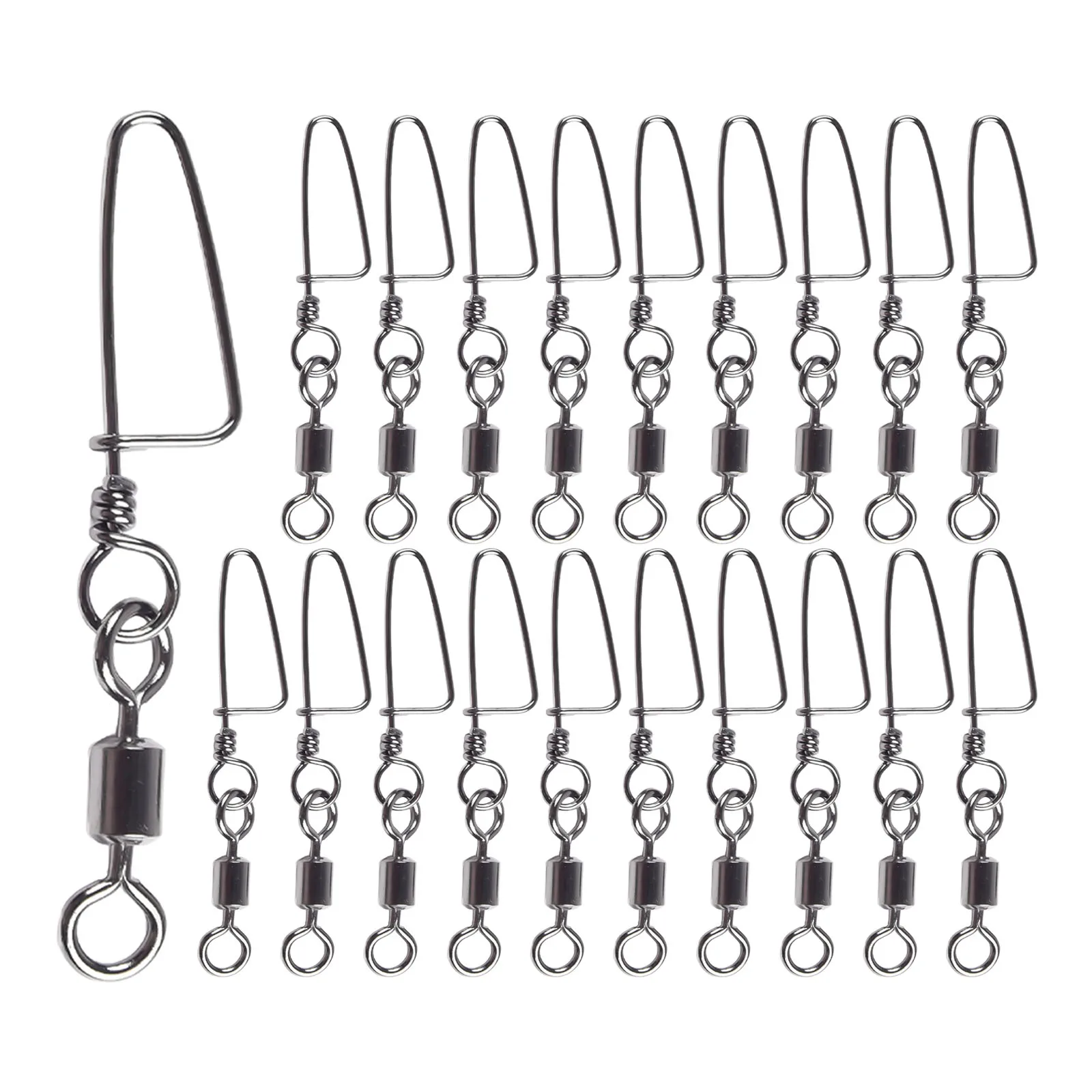 20pcs Fishing Connector Swivels Interlock Pin Snap Copper+stainless Steel Fishing Accesseries For Soft Bait Hard Bait Sequins
20pcs Fishing Connector Swivels Interlock Pin Snap Copper+stainless Steel Fishing Accesseries For Soft Bait Hard Bait Sequins