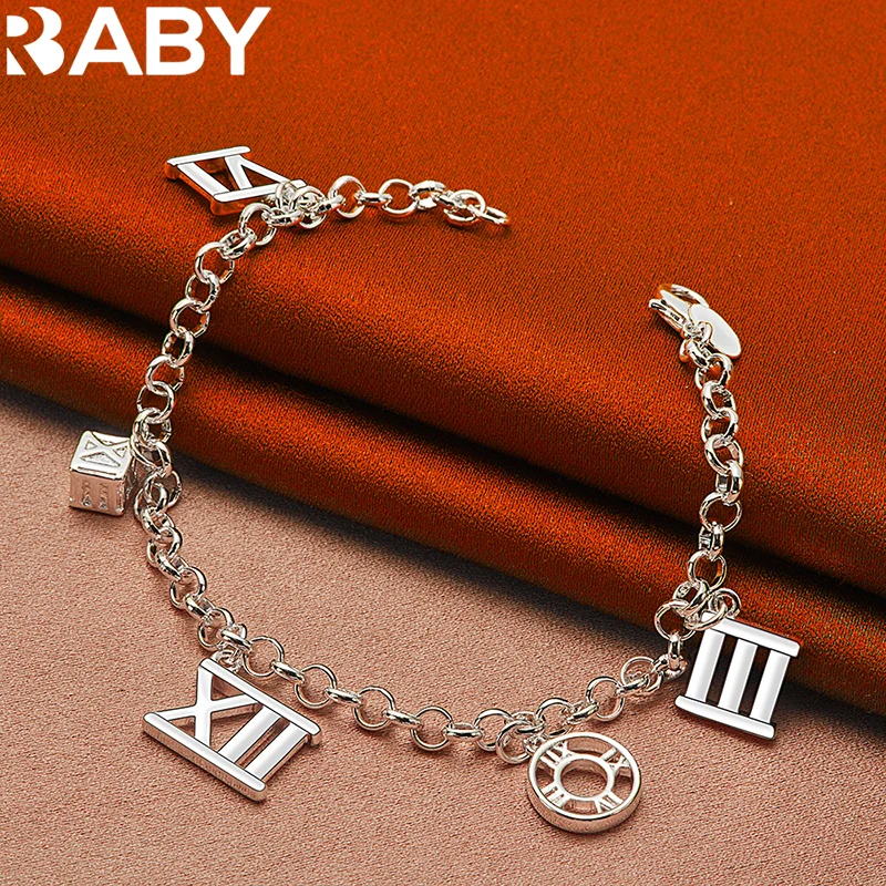 URBABY 925 Sterling Silver Roman Numerals Bracelet Chain For Women Wedding Engagement Party Fashion Charms Jewelry Free Shipping
URBABY 925 Sterling Silver Roman Numerals Bracelet Chain For Women Wedding Engagement Party Fashion Charms Jewelry Free Shipping