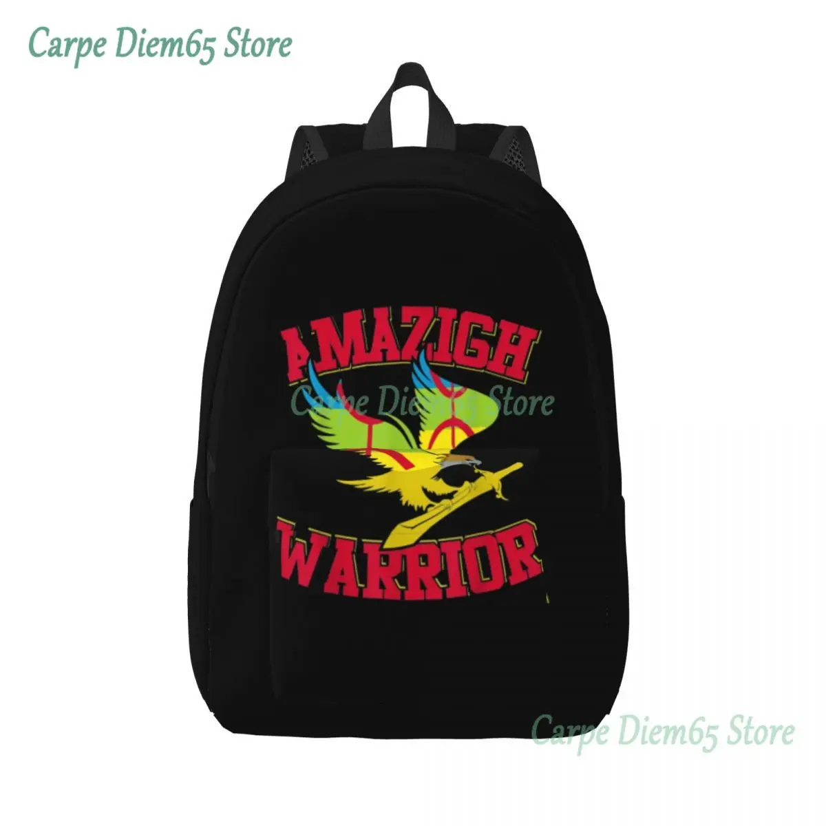 

Amazigh Warrior Kabyle Berber Amazigh Flag Laptop Backpack Men Women Basic Bookbag for College School Geometry Carpet Berber Bag