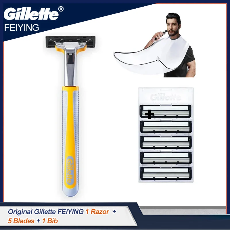 

Gillette Razor Eagle Vector 2nd Gen Shaver Face Beard Hair Cutting Washable Razor Nano Grade Sharp 2-Layers Steel Blades for Men