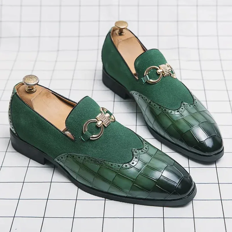 Loafers Men PU Patchwork Embossed Leather Shoes with Horseshoe Buckle Decoration Business Dress Shoes Fashion Men Single Shoes
Loafers Men PU Patchwork Embossed Leather Shoes with Horseshoe Buckle Decoration Business Dress Shoes Fashion Men Single Shoes