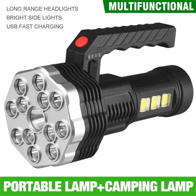 

High Power LED Flashlight COB Side Light Outdoor Emergency Lamp Camping Lamp Waterproof Handheld Portable LED Flashlights