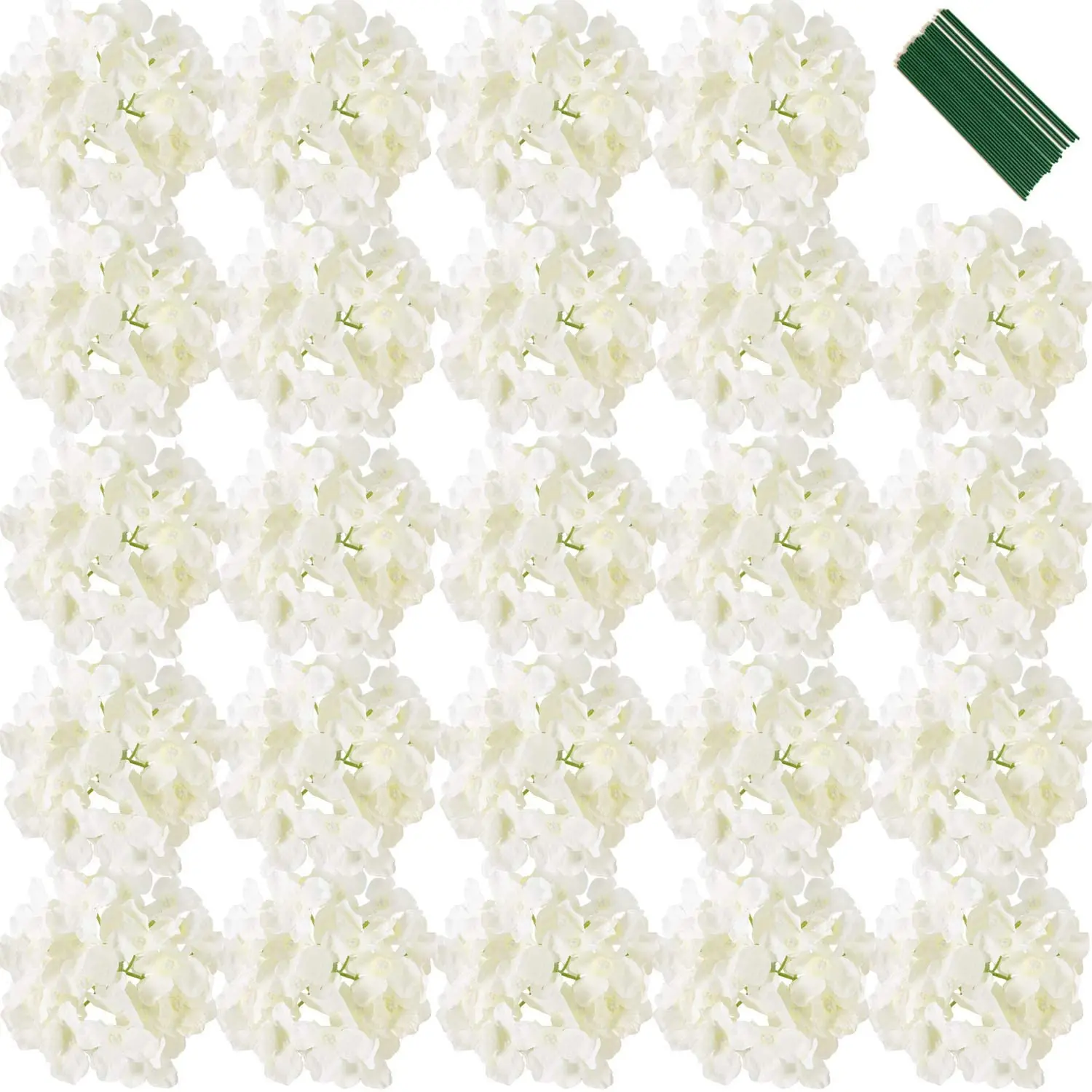 7 inch Silk Hydrangea Heads Artificial Flowers Heads with Stems Fake Hydrangea Flowers for Home Wedding Decor,Pack of 25 (White)
7 inch Silk Hydrangea Heads Artificial Flowers Heads with Stems Fake Hydrangea Flowers for Home Wedding Decor,Pack of 25 (White)