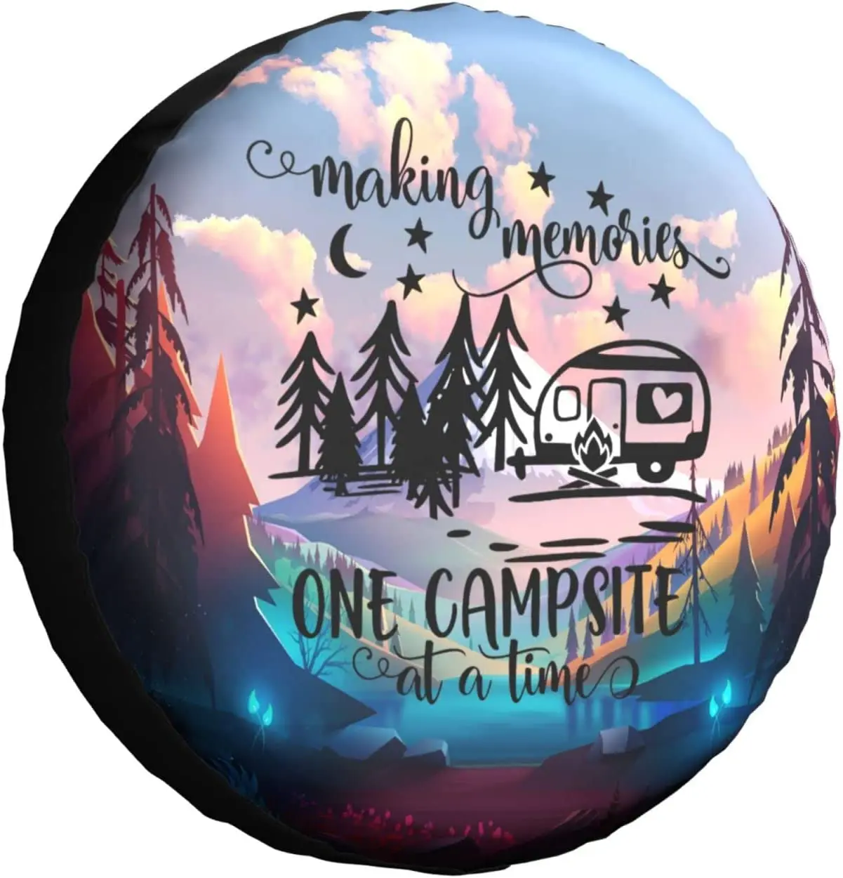 Making Memories Spare Tire Cover, Camping Tire Wheel Covers for Rv Trailer, Weatherproof Night Mountain Camper Wheel Protectors
Making Memories Spare Tire Cover, Camping Tire Wheel Covers for Rv Trailer, Weatherproof Night Mountain Camper Wheel Protectors