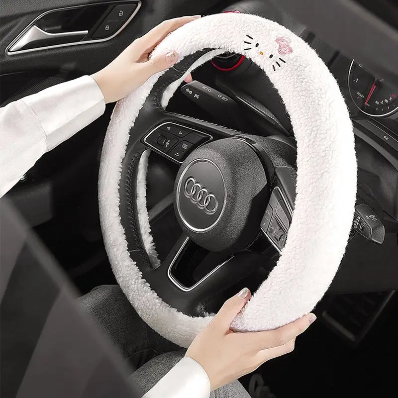 Sanrio Kawaii Hello Kitty Anime Car Steering Wheel Cover Sherpa Suitable for 37-38Cm Anti-Slip Steering Hood Car Decoration Hot
Sanrio Kawaii Hello Kitty Anime Car Steering Wheel Cover Sherpa Suitable for 37-38Cm Anti-Slip Steering Hood Car Decoration Hot
