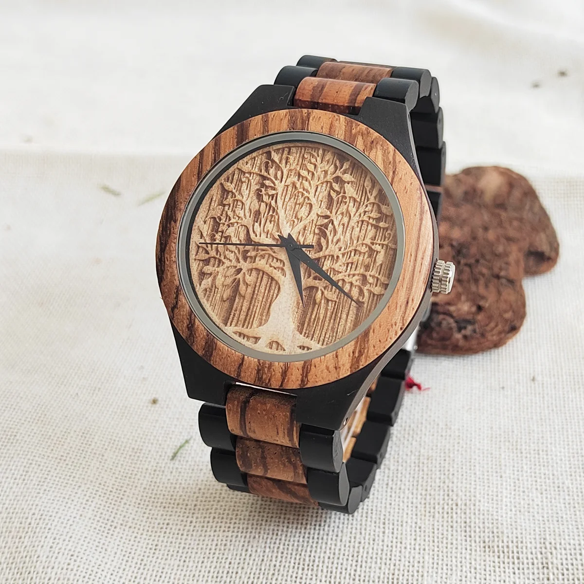 

Часы наручные Lucky Tree мужские с хронографом, модные кварцевые, с натуральным деревом