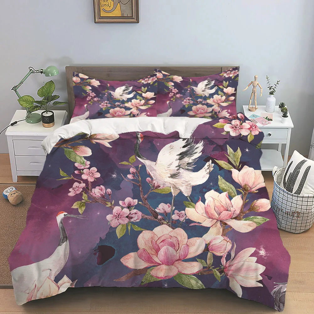 Red-Crowned Crane Bedding Set Hand Painting Duvet Cover Set Chinese Style Flower Single Full Size Bed Linen and Pillowcase Women 
Red-Crowned Crane Bedding Set Hand Painting Duvet Cover Set Chinese Style Flower Single Full Size Bed Linen and Pillowcase Women
