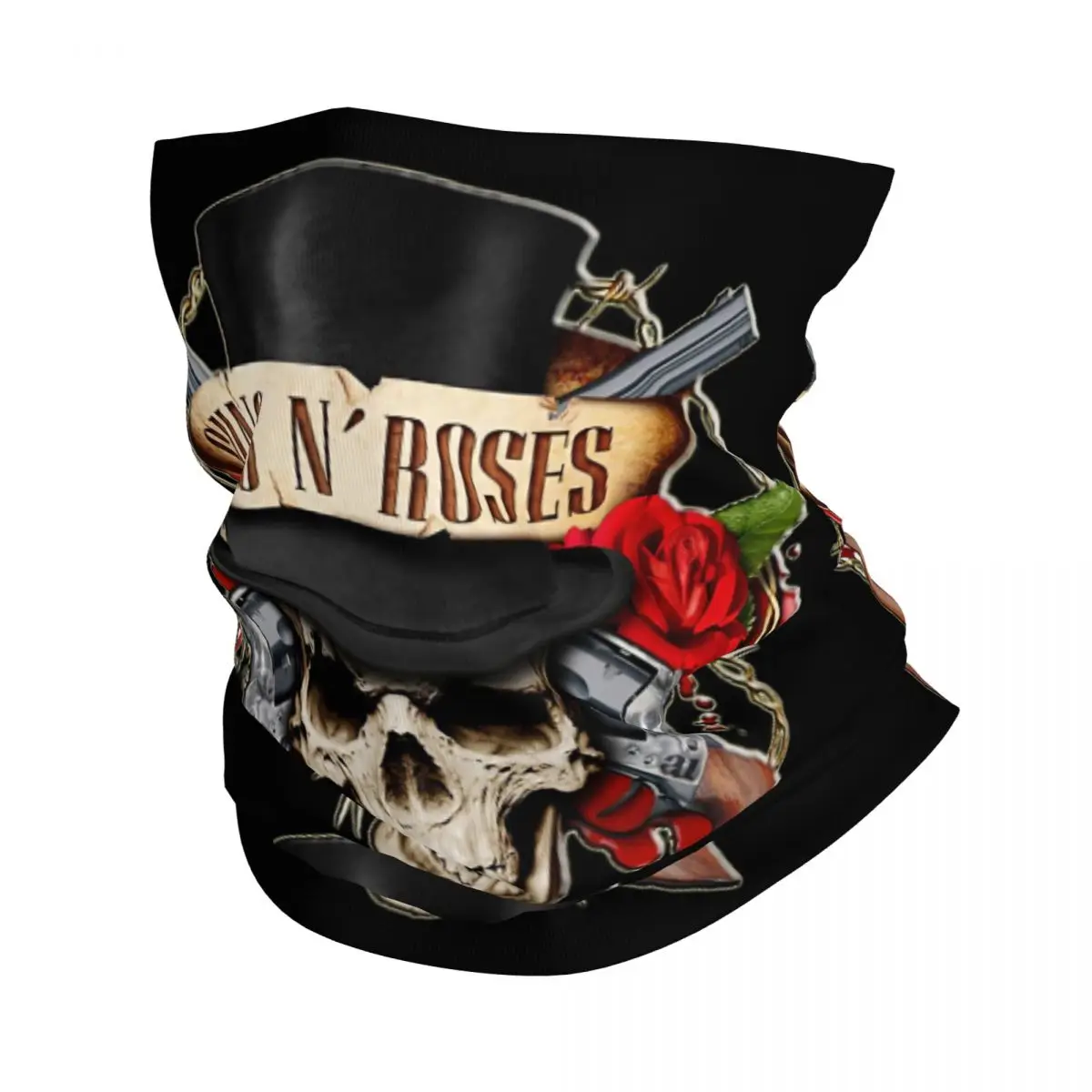 

Guns N Roses Bandana Neck Cover Printed Balaclavas Face Mask Scarf Multi-use Headwear Riding for Men Women Adult Windproof