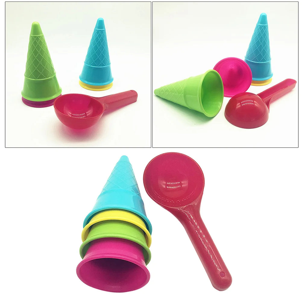 

Beach Toys 5pcs Cones Scoop Kids Seaside Play Sand Toys Beach Play Toys for Children Outdoor Play Random