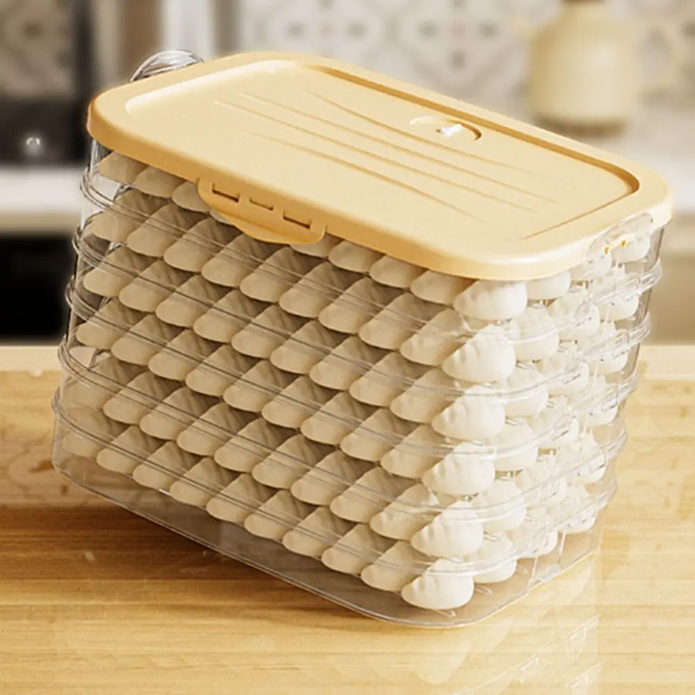 

1/2/3/4 Layers Dumpling Storage Box Plastic Well Sealed Refrigerator Storage Box Fresh-Keeping Quick Freezing Wonton Freezer