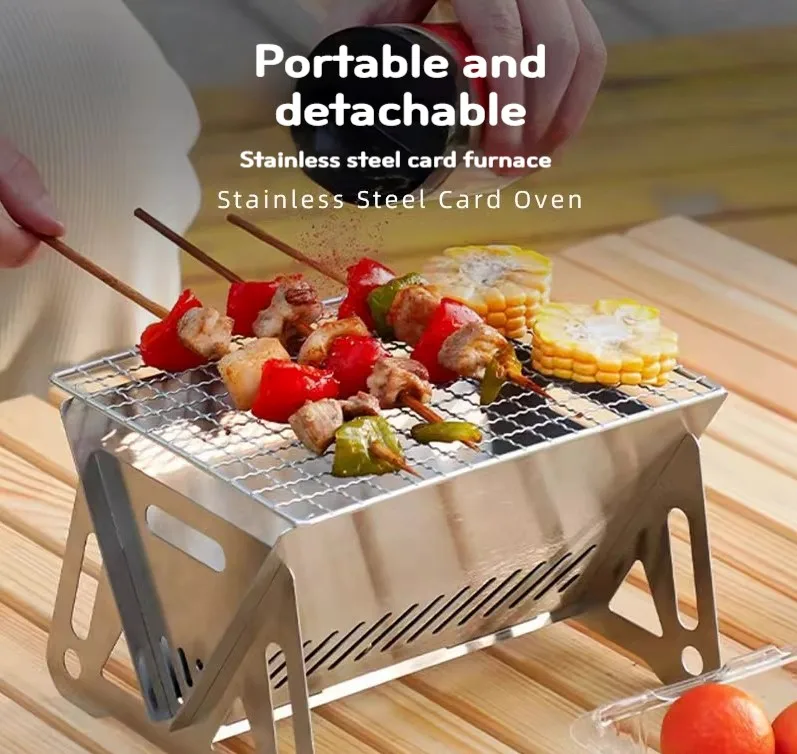Outdoor Folding Barbecue Stove, Stainless Steel, Convenient Card Type Firewood Stove, Mini Barbecue Rack, Household Zi Stove
Outdoor Folding Barbecue Stove, Stainless Steel, Convenient Card Type Firewood Stove, Mini Barbecue Rack, Household Zi Stove