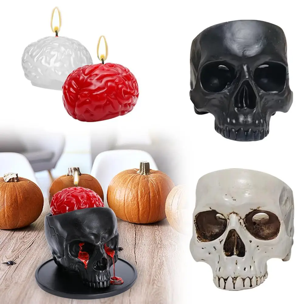 

Candle Silicone Molds Artificial Human Brain 3D Resin Epoxy Organ Mould For Halloween Party Cake Decoration DIY Gift Moulds V9X3