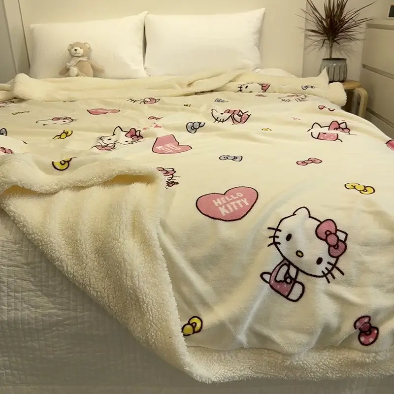 Hello Kitty Kuromi Melody Kawaii Anime Winter Cute Cartoon Authentic Lamb Wool Blanket Thick Milk Coral Velvet Blanket Sofa Toys
Hello Kitty Kuromi Melody Kawaii Anime Winter Cute Cartoon Authentic Lamb Wool Blanket Thick Milk Coral Velvet Blanket Sofa Toys