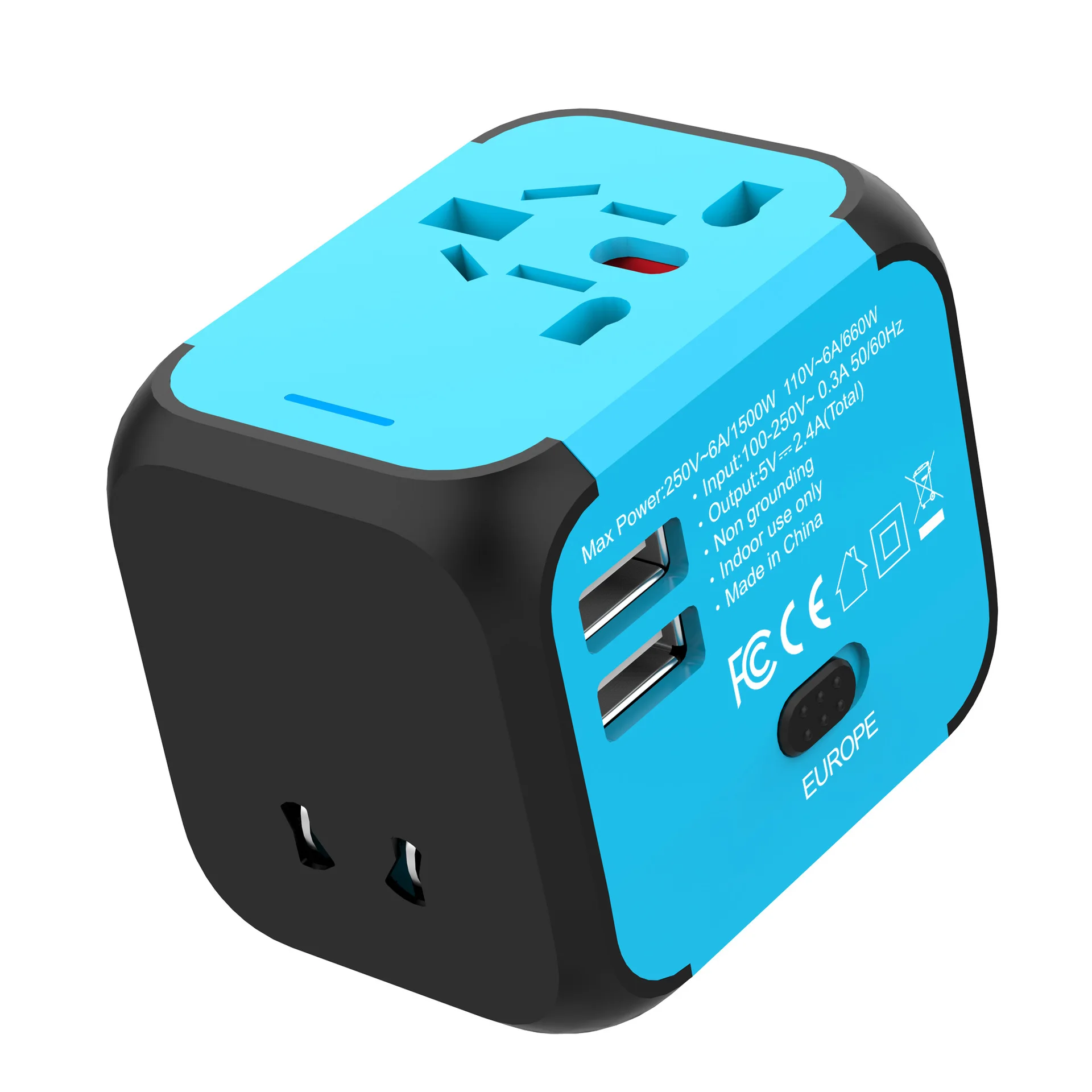 Travel multi-function charger, with 2 USB power adapters, conversion socket global plug EU/UK/US/Australia travel plug
Travel multi-function charger, with 2 USB power adapters, conversion socket global plug EU/UK/US/Australia travel plug